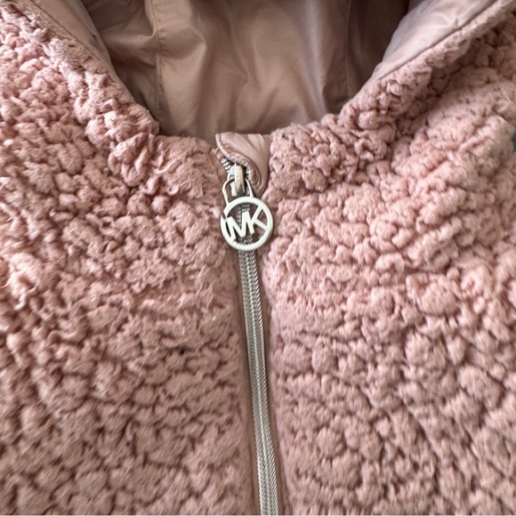 MICHAEL by Michael Kors Girls Pink Puffer Hooded Coat Size 10-12y - Picture 2 of 5